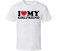I Love My Girlfriend Shirt I Heart My Girlfriend Shirt GF T-Shirt White Text Graphic Tee Shirt M