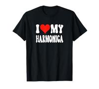 I Love My Harmonica - Bande de Marche Amusante en Forme de cœur T-Shirt