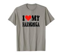 I Love My Harmonica - Bande de Marche Amusante en Forme de cœur T-Shirt