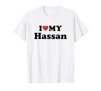 I Love My Hassan Prénom Assorti Couple T-Shirt