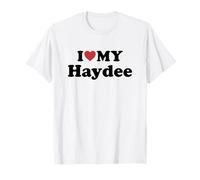 I Love My Haydee Prénom Assorti Couple T-Shirt