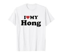 I Love My Hong Prénom Assorti Couple T-Shirt
