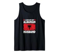 I Love My Hot Albanian Husband Spouses Albania Flag Débardeur