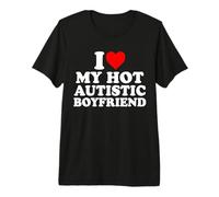 I Love My Hot Autistic Boyfriend Heart My Autism BF T-Shirt Haut de Gamme