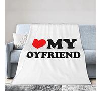 I Love My Hot Boyfriend Flannel Blanket Ultra Soft Micro Fleece Throw Blankets Warm Air Conditioning Lightweight Bedding for Sofa Couch Chair All Season