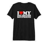 I Love My Hot British Boyfriend T-Shirt Haut de Gamme
