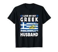 I Love My Hot Greek Husband Spouses Greece Flag T-Shirt