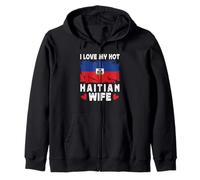 I Love My Hot Haitian Wife Spouses Haiti Flag Sweat à Capuche