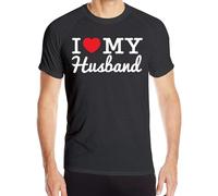 I Love My Husband-1 Men's Short Sleeve Shirts Quick Dry Running Tops Manches Courtes(Medium)