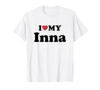 I Love My Inna Prénom Assorti Couple T-Shirt