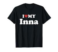 I Love My Inna Prénom Assorti Couple T-Shirt