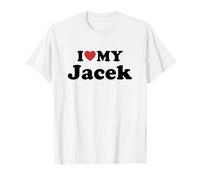 I Love My Jacek Prénom Assorti Couple T-Shirt