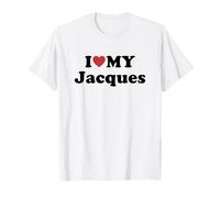 I Love My Jacques Prénom Assorti Couple T-Shirt