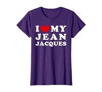 I Love My Jean-Jacques, J'aime Mon Jean Jacques T-Shirt, Femme, Violet, S