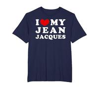 I Love My Jean-Jacques, J'aime Mon Jean Jacques T-Shirt, Homme Grandes Tailles, Bleu Marine, 6X Tall