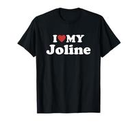 I Love My Joline Prénom Assorti Couple T-Shirt