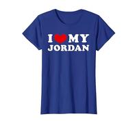 I Love My Jordan, J'aime Mon Jordan T-Shirt, Femme, Bleu Royal, M