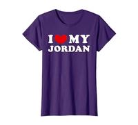 I Love My Jordan, J'aime Mon Jordan T-Shirt, Femme, Violet, L