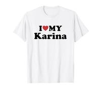 I Love My Karina Prénom Assorti Couple T-Shirt