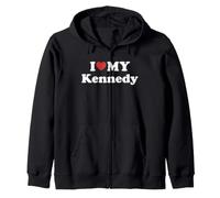 I Love My Kennedy Prénom Assorti Couple Sweat à Capuche