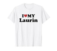 I Love My Laurin Prénom Assorti Couple T-Shirt