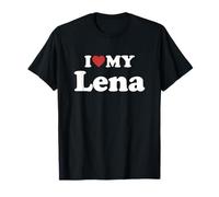 I Love My Lena Prénom Assorti Couple T-Shirt