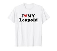 I Love My Leopold Prénom Assorti Couple T-Shirt