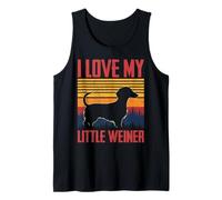I Love My Little Weiner Funny Pun Teckel Amoureux des Chiens Débardeur