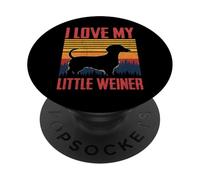 I Love My Little Weiner Funny Pun Teckel Amoureux des Chiens PopSockets PopGrip Adhésif