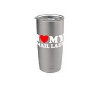 I Love My Mail Lady Funny Cute Postal Worker Support fan Gobelet isotherme en acier inoxydable double paroi