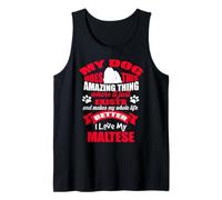I Love My Maltese Dog Funny Puppy Lover Débardeur