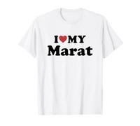I Love My Marat Prénom Assorti Couple T-Shirt