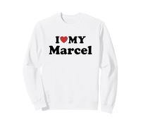 I Love My Marcel Prénom Assorti Couple Sweatshirt
