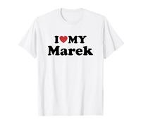 I Love My Marek Prénom Assorti Couple T-Shirt