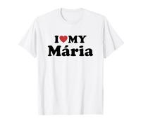 I Love My Mária Prénom Assorti Couple T-Shirt