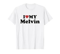 I Love My Melvin Prénom Assorti Couple T-Shirt