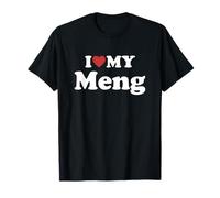 I Love My Meng Prénom Assorti Couple T-Shirt