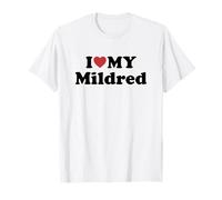 I Love My Mildred Prénom Assorti Couple T-Shirt
