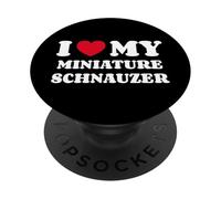 I Love My Miniature Schnauzer Chien Coeur Schnauzer Nain PopSockets PopGrip Adhésif
