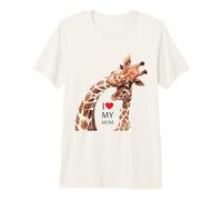 I Love My Mom, Best Mom Ever, Mother Giraffe Shirts, Mom T-Shirt Haut de Gamme