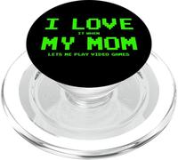 I Love My Mom for Gamer Boys Teen Girls Jeux vidéo drôles PopSockets PopGrip pour MagSafe