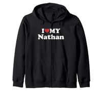 I Love My Nathan Prénom Assorti Couple Sweat à Capuche