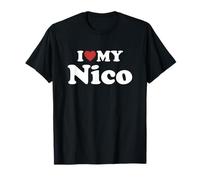 I Love My Nico Prénom Assorti Couple T-Shirt