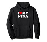 I Love My Nina Heart Family Grandma Sweat à Capuche