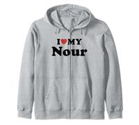 I Love My Nour Prénom Assorti Couple Sweat à Capuche