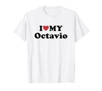 I Love My Octavio Prénom Assorti Couple T-Shirt