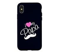 I Love My Papa Funny Father Dad Daddy Cœur et Moustache Coque pour iPhone X/XS
