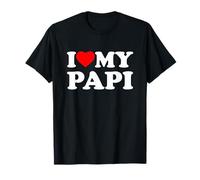 I Love My Papi Heart Grandpa Family T-Shirt