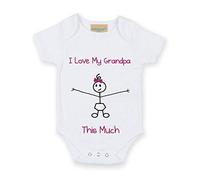 I Love My PAPI This Much Filles Blanc Body bébé Grenouillère Cadeau de naissance bâton personne blanc blanc 6-12 mois