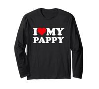 I Love My Pappy Heart Family Grandpa Manche Longue